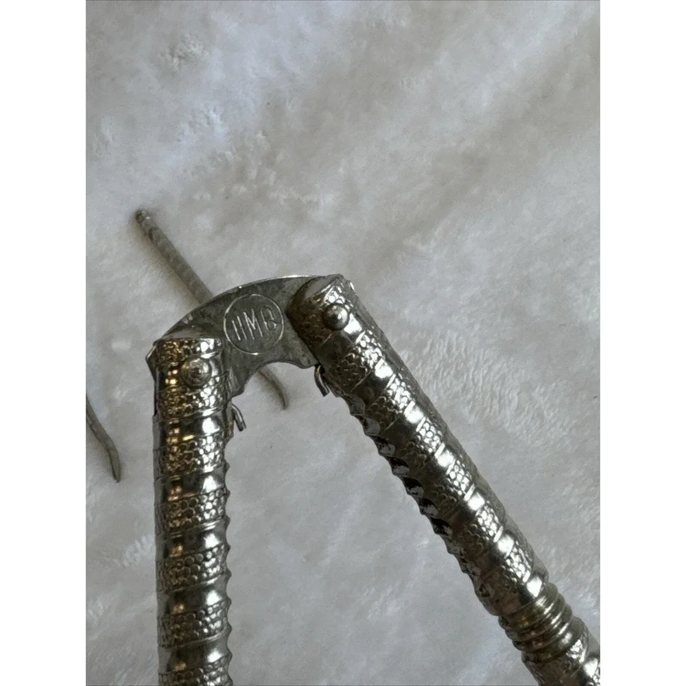 Vintage Silver Tone Nut Cracker Set‎ with Picks Ornate Engraved Design